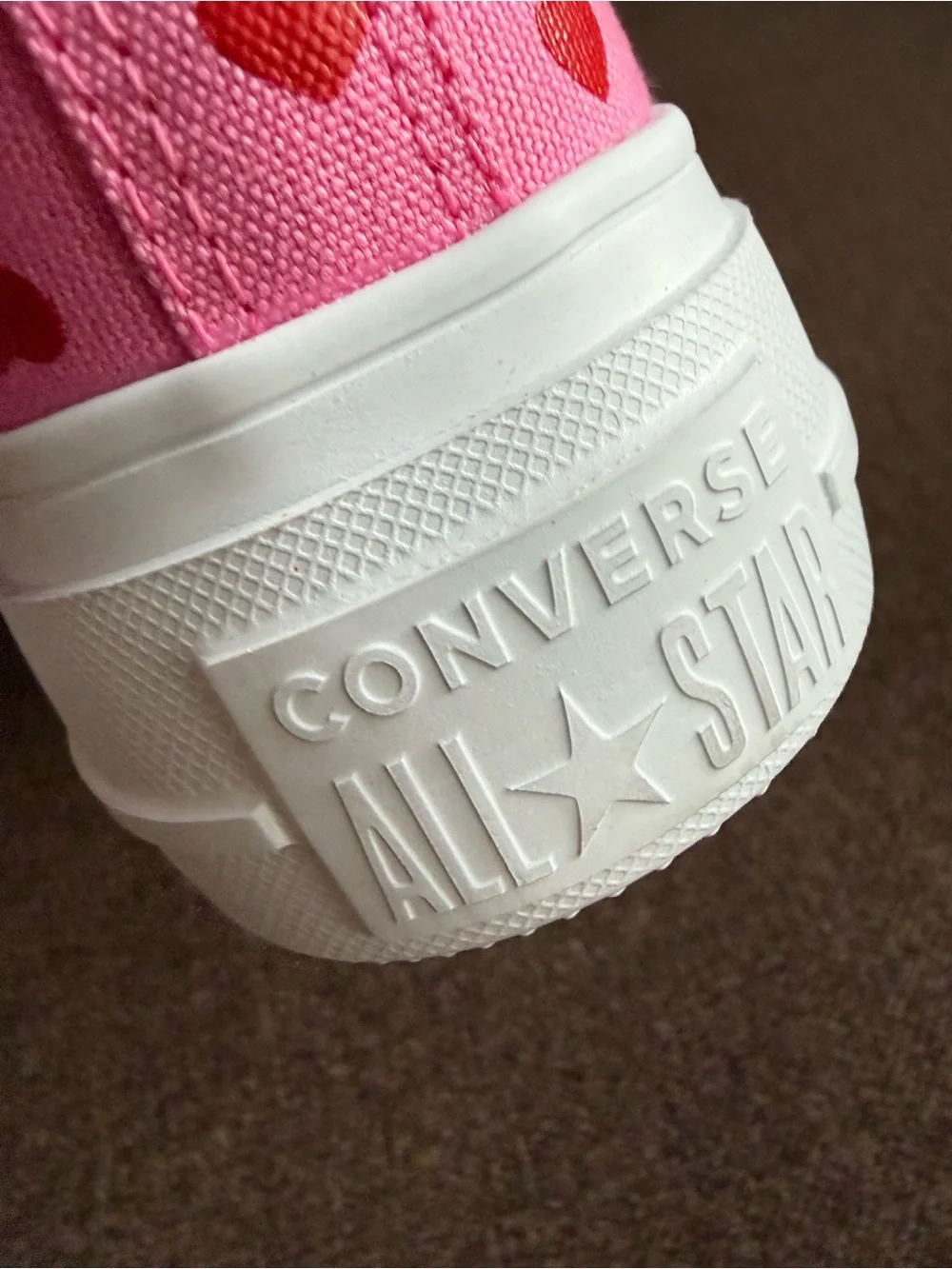 Girls Pink High-Top Heart Print Canvas Sneakers